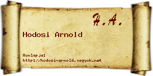 Hodosi Arnold névjegykártya