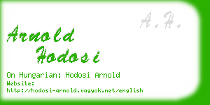 arnold hodosi business card